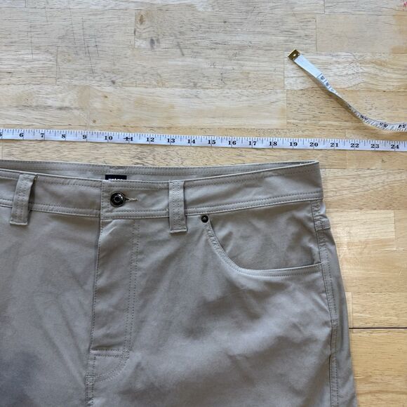 Prana Brion Short II Mens 38 Beige Standard Fit 11” Casual Everyday Stretchy EUC - Picture 6 of 12